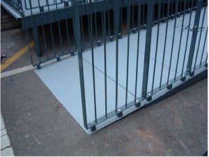 TreadSafe® coating on external stairs and ramps allows safe pedestrian access